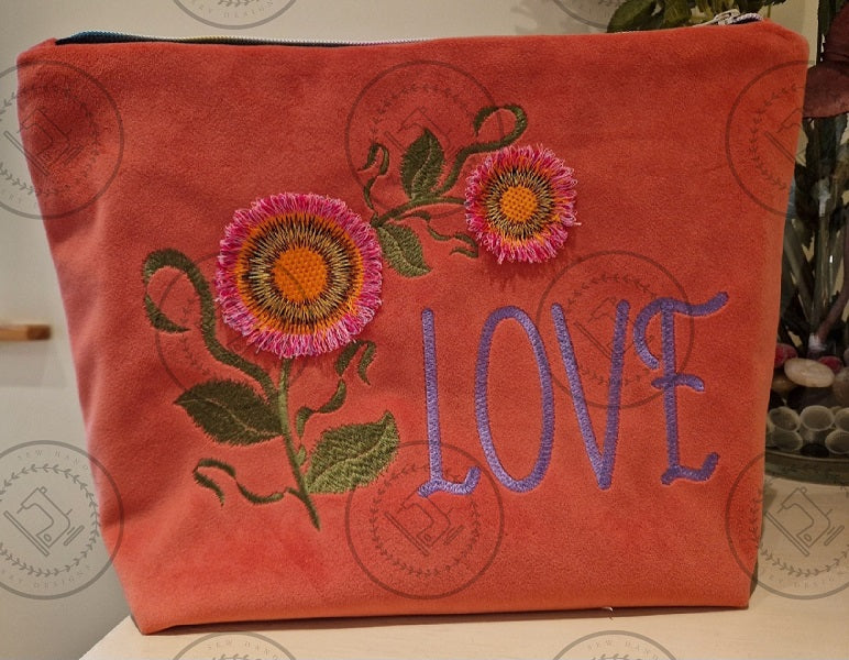 FRINGE FLOWER LOVE Machine Embroidery Design