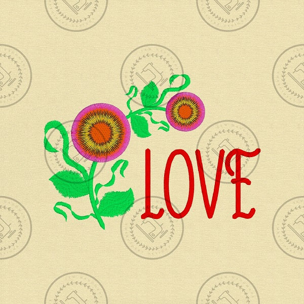 FRINGE FLOWER LOVE Machine Embroidery Design