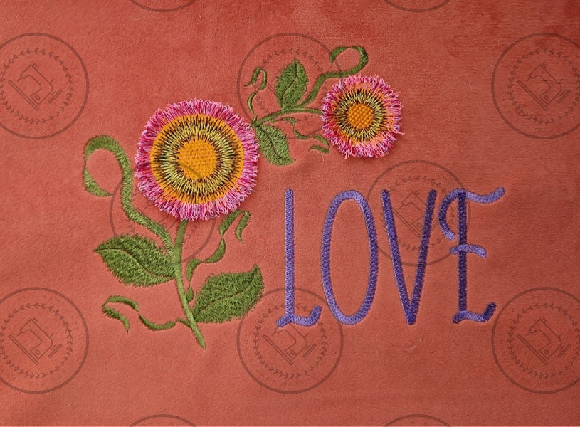 FRINGE FLOWER LOVE Machine Embroidery Design