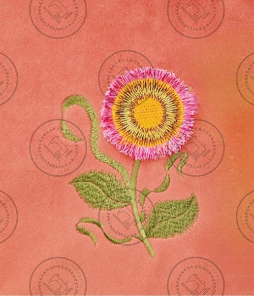 FRINGE FLOWER TRIPLE COLOUR Machine Embroidery Design