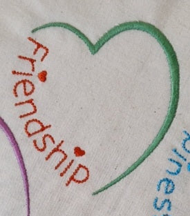 FRIENDSHIP HEART Machine Embroidery Design - FH824  4 x 4
