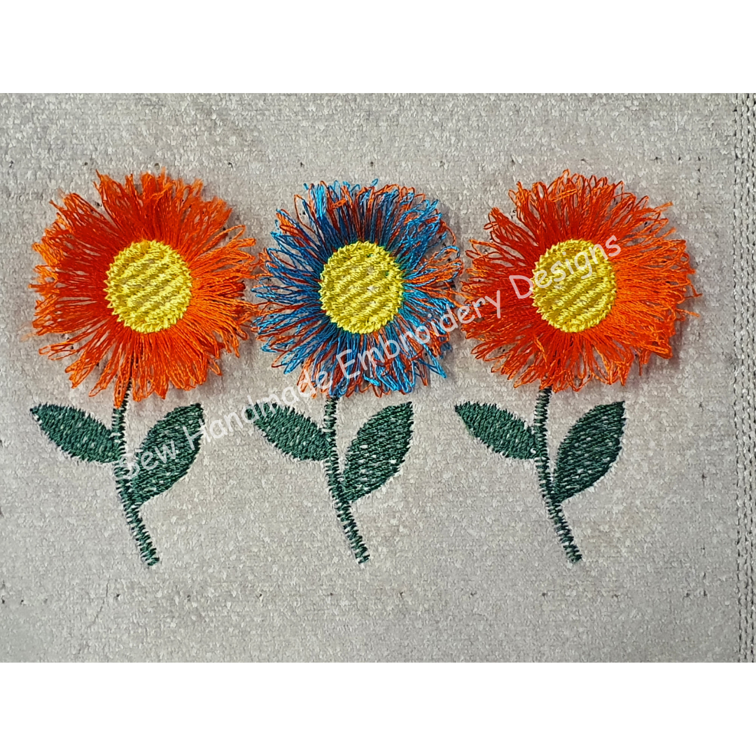 FRINGE FLOWERS Embroidery Design - FF0523   2.75 x 4.5