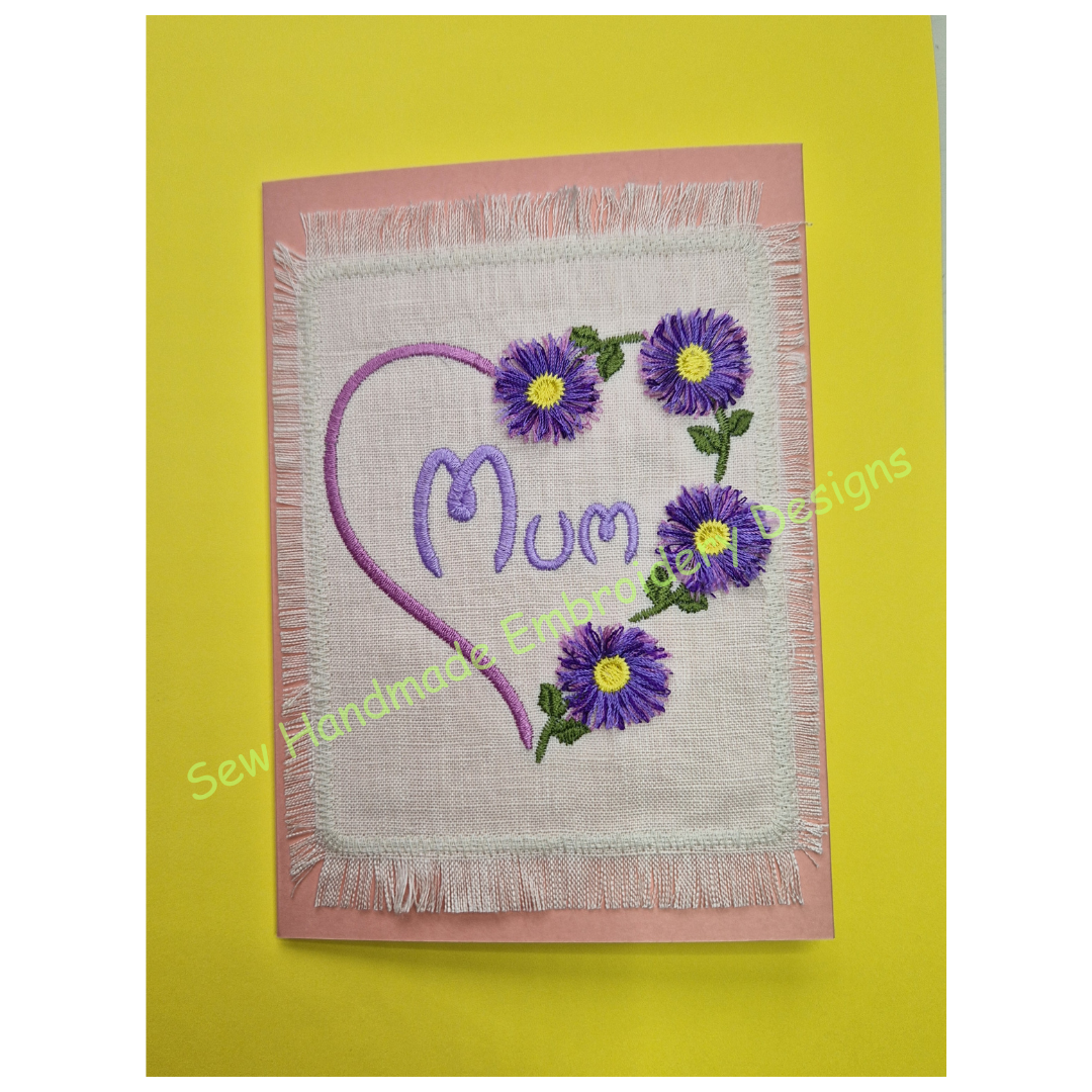 FRINGE FLOWERS HEART MOTHERS DAY Machine Embroidery Design