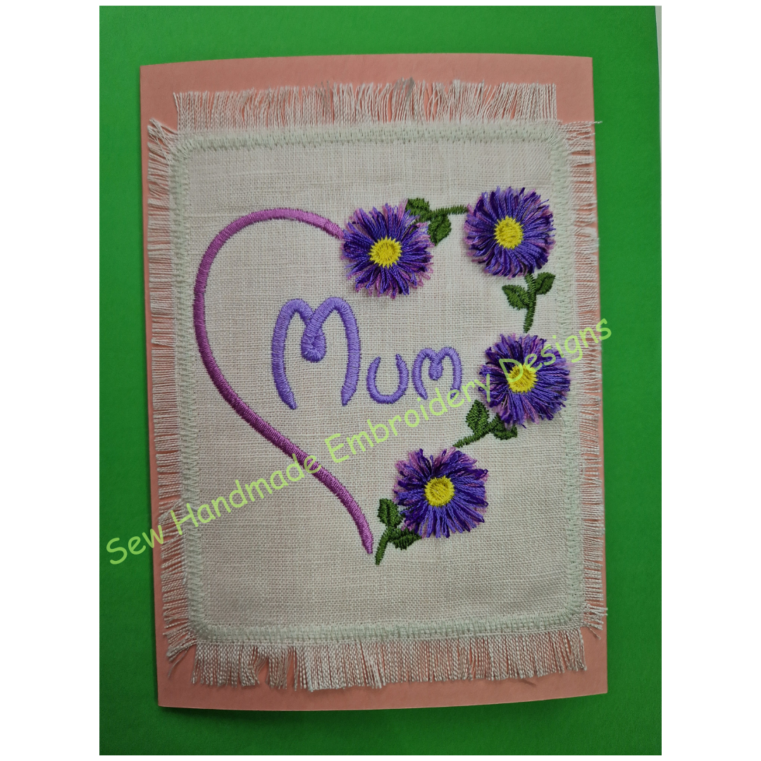 FRINGE FLOWERS HEART MOTHERS DAY Machine Embroidery Design