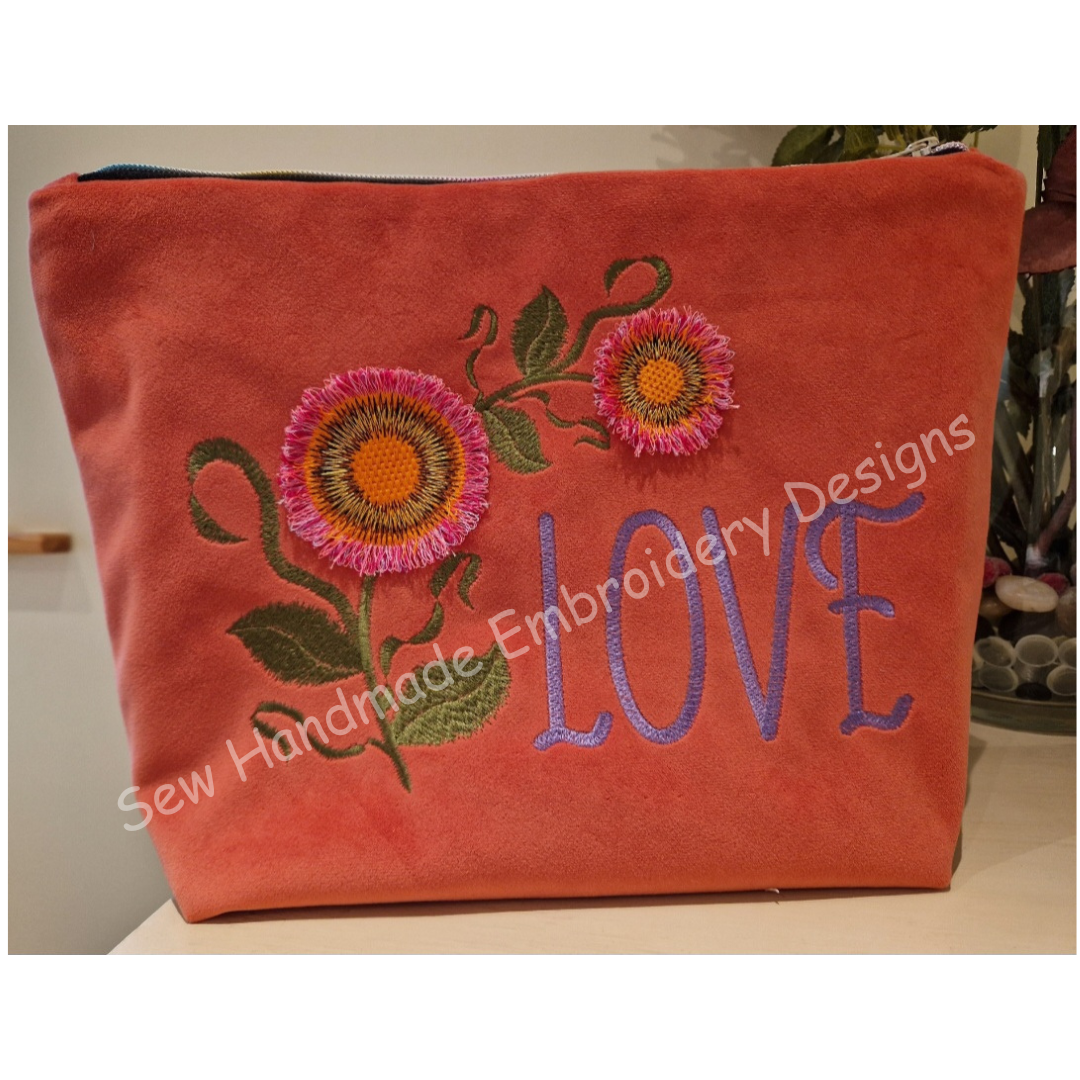 FRINGE FLOWER LOVE Machine Embroidery Design