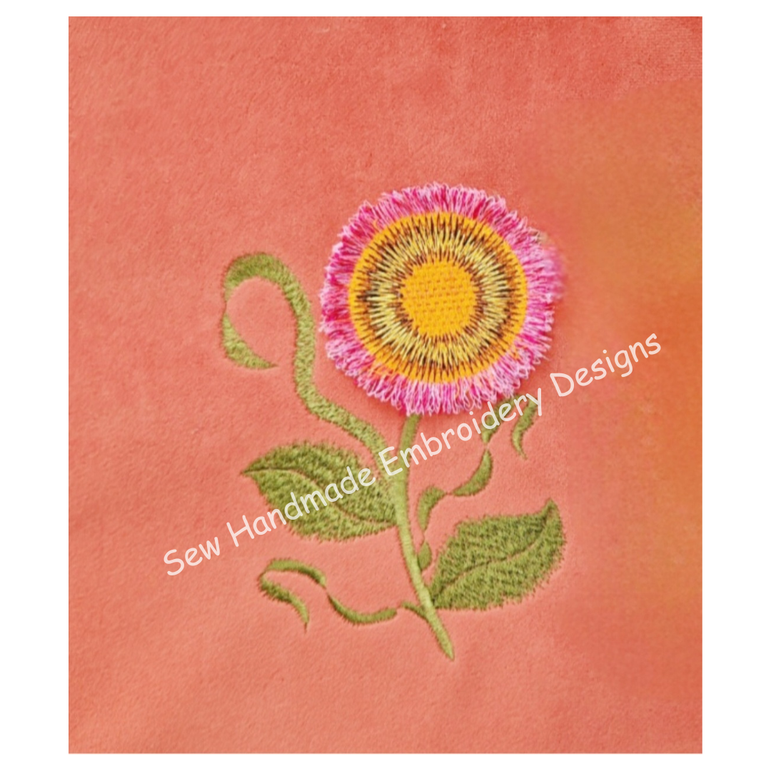 FRINGE FLOWER TRIPLE COLOUR Machine Embroidery Design
