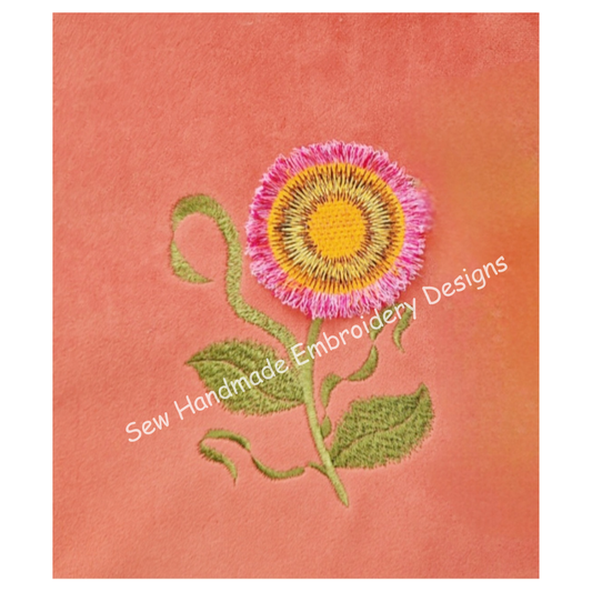 FRINGE FLOWER TRIPLE COLOUR Machine Embroidery Design