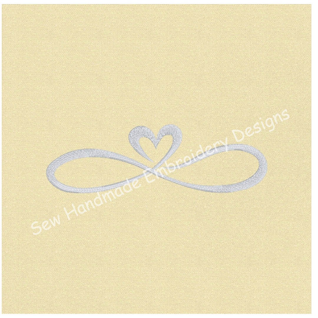 INFINITY LOVE HEART Machine Embroidery Design - ILH24   2 x 6