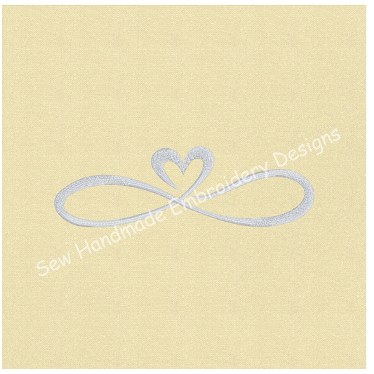 INFINITY LOVE HEART Machine Embroidery Design - ILH24   2 x 6