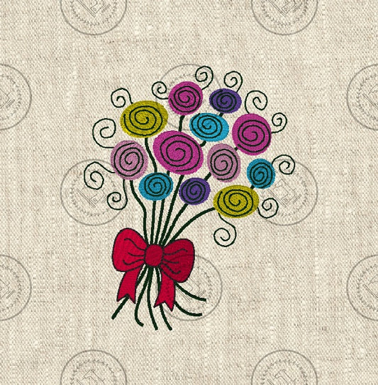 LOLLIPOP FLOWERS Machine Embroidery Design