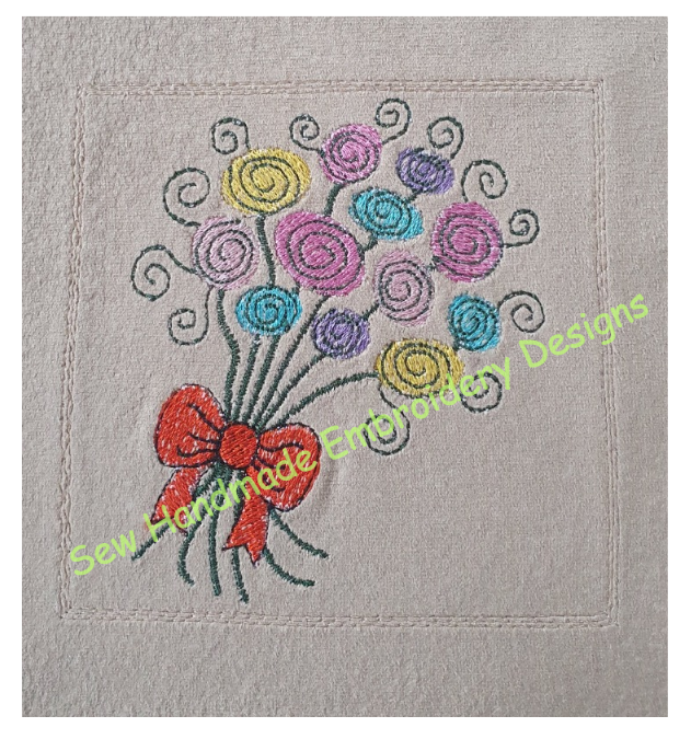 LOLLIPOP FLOWERS Machine Embroidery Design