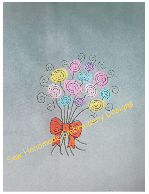 LOLLIPOP FLOWERS Machine Embroidery Design