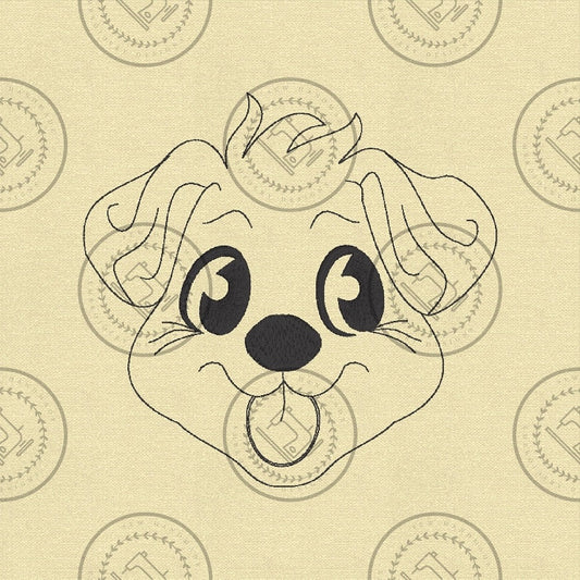 CUTE PUPPY DOG FACE / HEAD Machine Embroidery Design