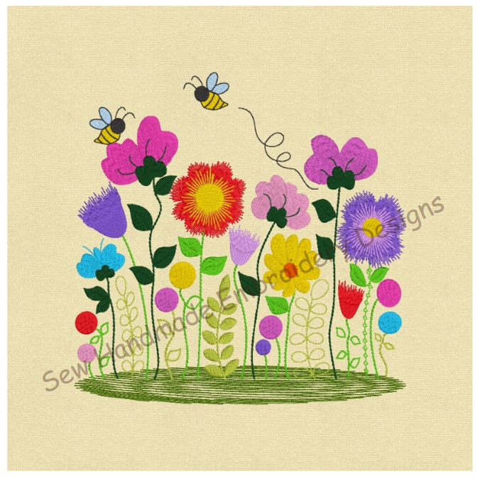 PRETTY FLOWERS FLORAL BLOOMS Machine Embroidery Design