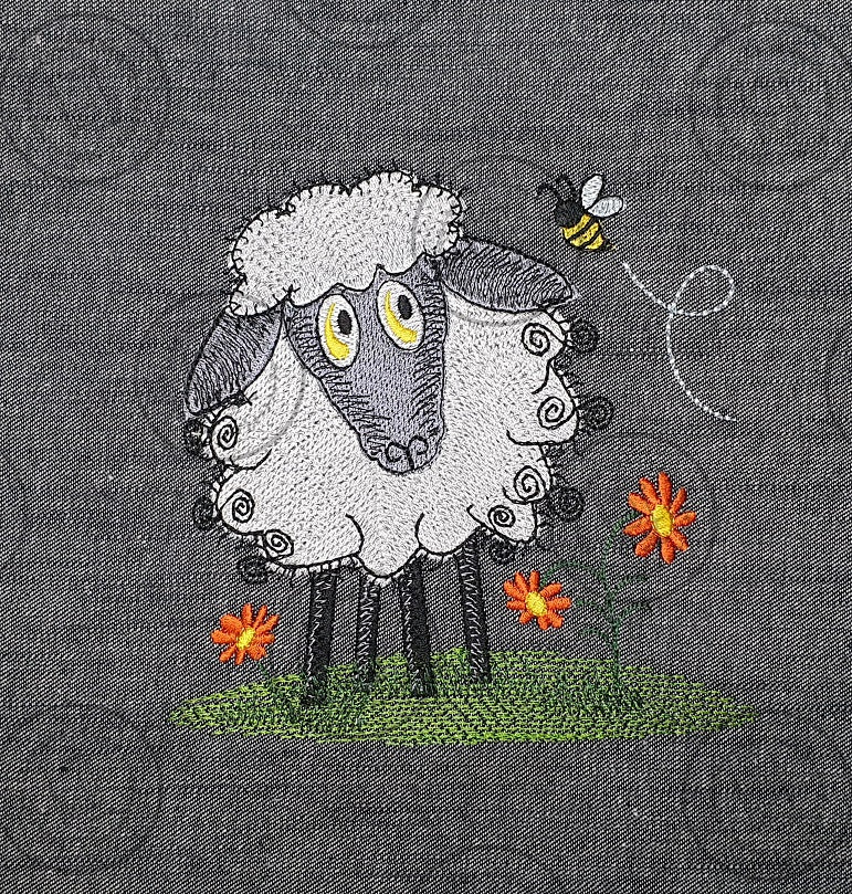 RAGGY SHEEP Machine Embroidery Design