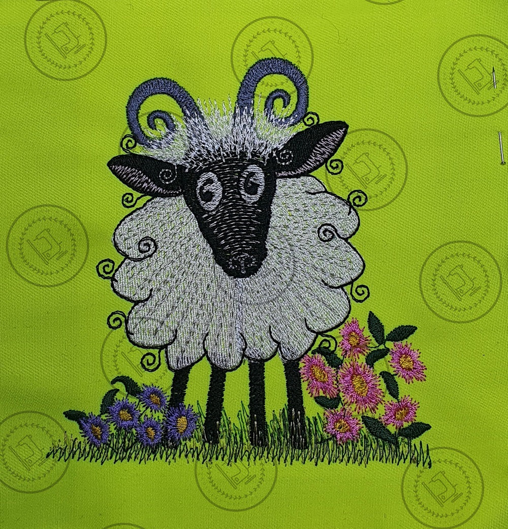 RAGGY FLUFFY RAM SHEEP Machine Embroidery Design