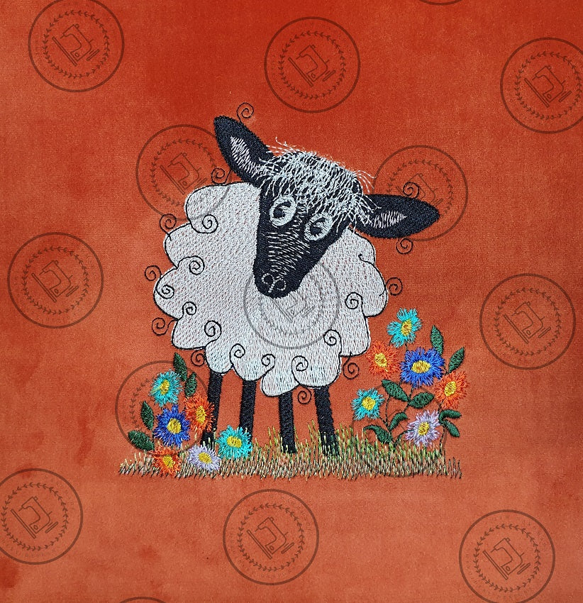 RAGGY FLUFFY LAMB SHEEP Machine Embroidery Design