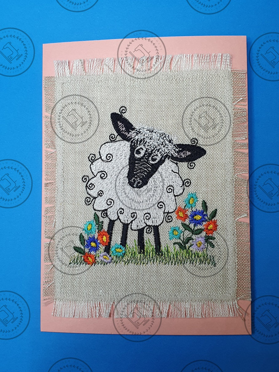 RAGGY FLUFFY LAMB SHEEP Machine Embroidery Design