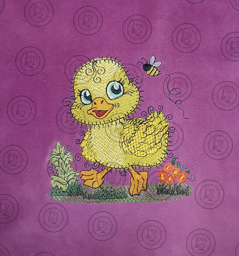 RAGGY YELLOW DUCKLING DUCK Machine Embroidery Design
