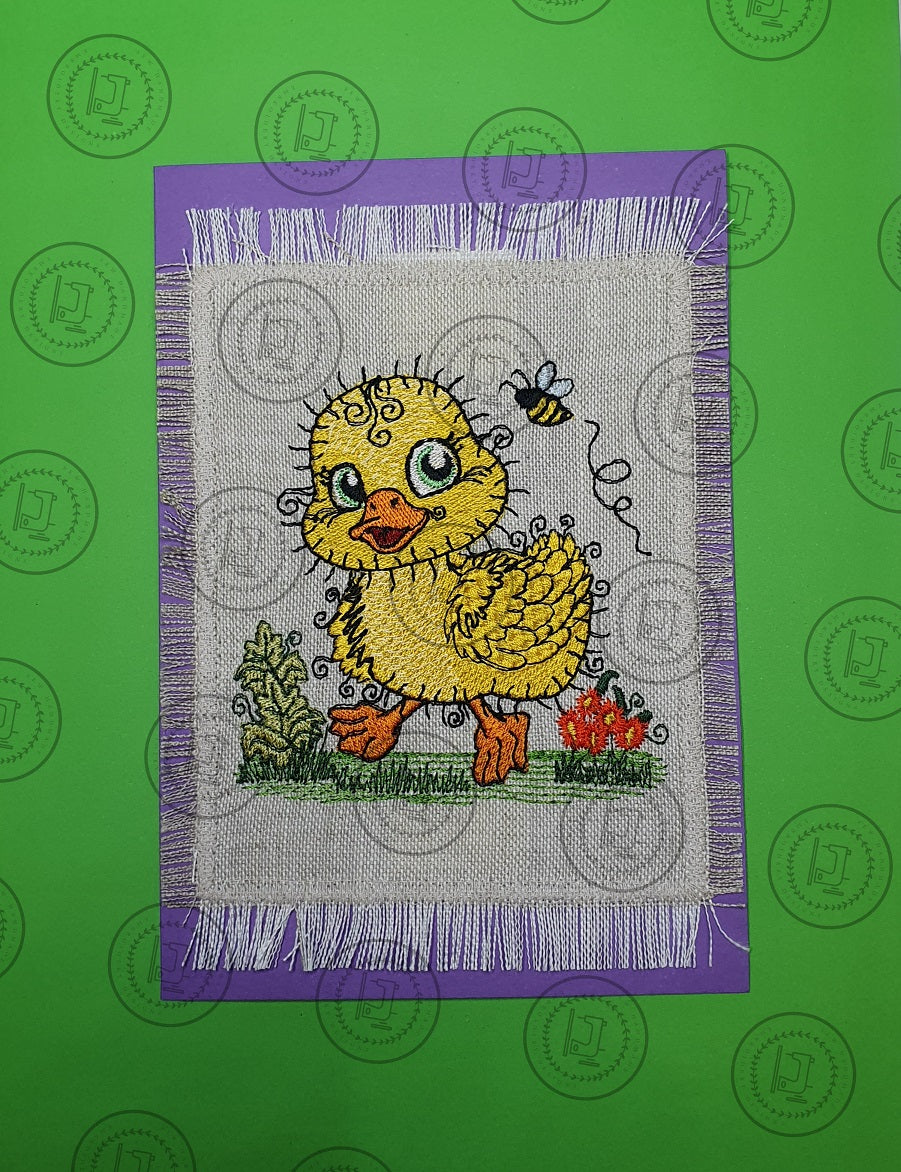 RAGGY YELLOW DUCKLING DUCK Machine Embroidery Design