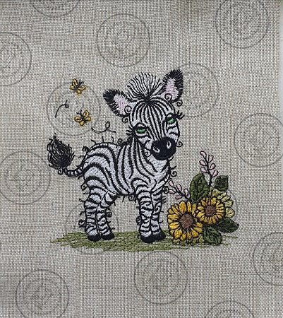 RAGGY ZEBRA  Machine Embroidery Design