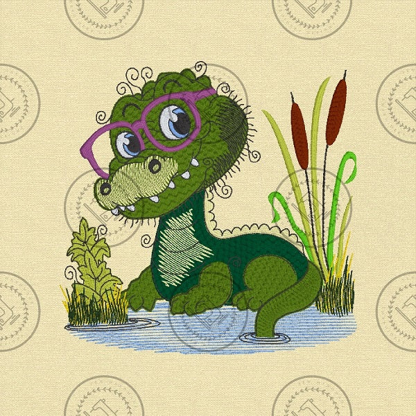 RAGGY ALLIGATOR Machine Embroidery Design
