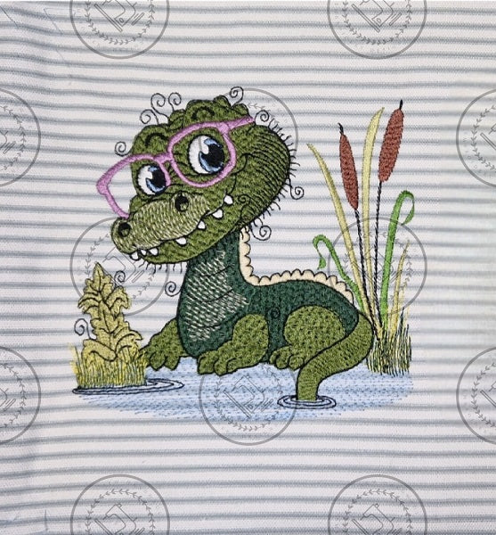 RAGGY ALLIGATOR Machine Embroidery Design