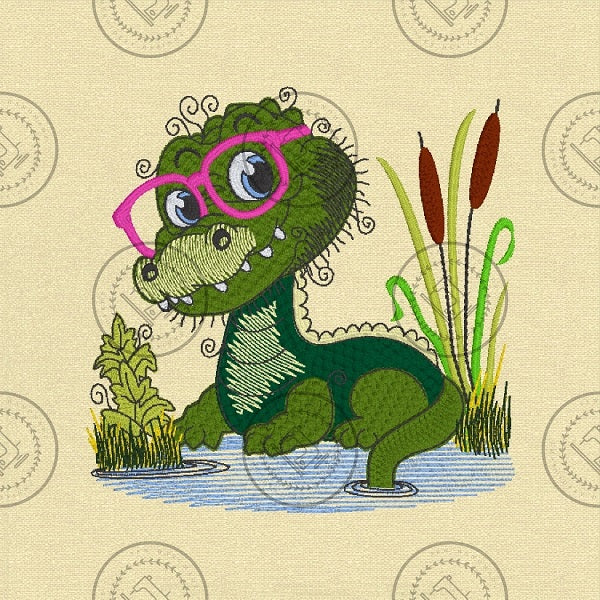 RAGGY ALLIGATOR Machine Embroidery Design