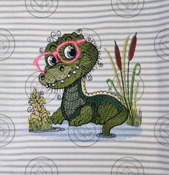 RAGGY ALLIGATOR Machine Embroidery Design