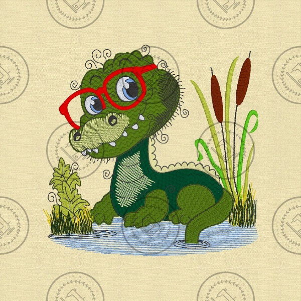 RAGGY ALLIGATOR Machine Embroidery Design