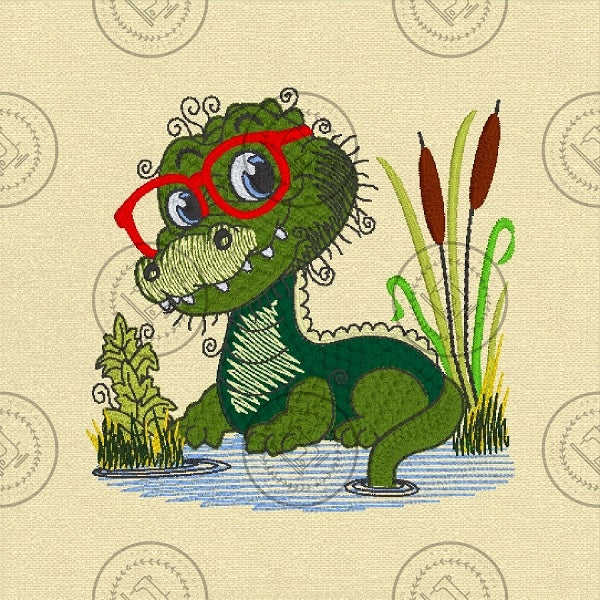 RAGGY ALLIGATOR Machine Embroidery Design