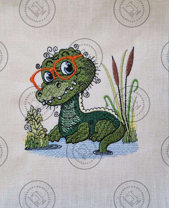 RAGGY ALLIGATOR Machine Embroidery Design