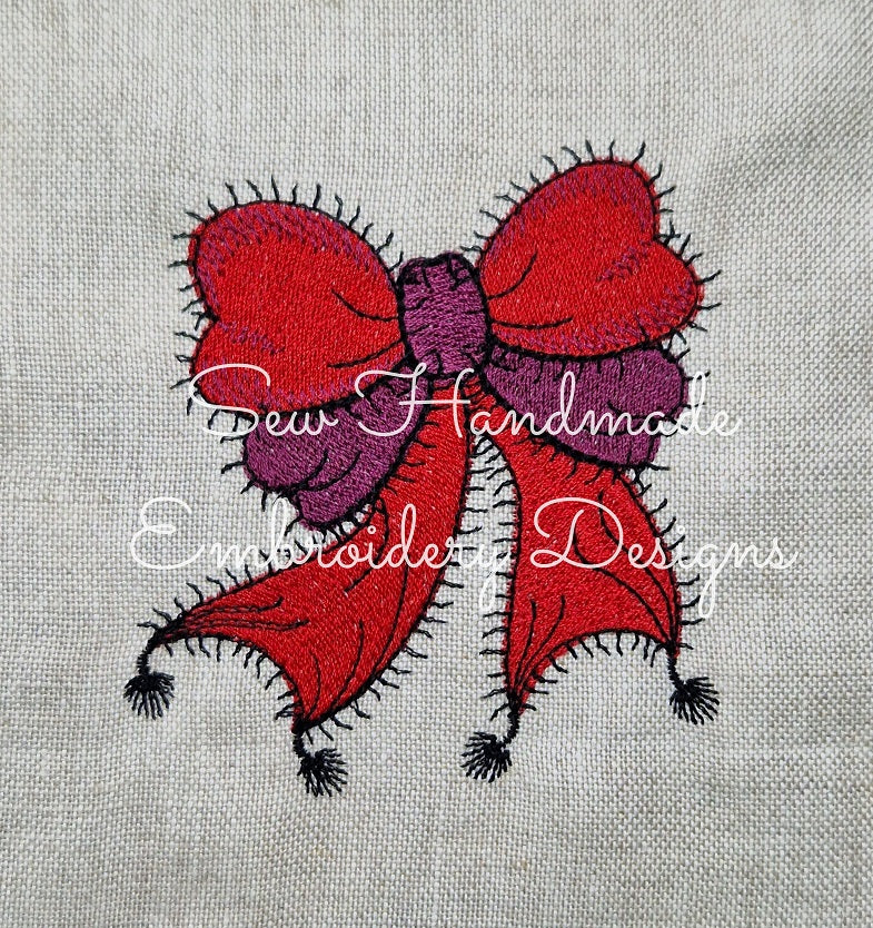 RAGGY BOW Machine Embroidery Design