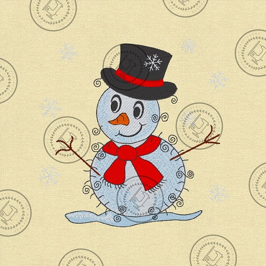 RAGGY CHRISTMAS SNOWMAN Embroidery Design