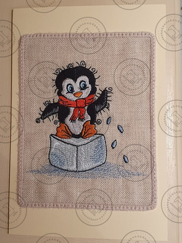 RAGGY ICE BLOCK PENGUIN Embroidery Design