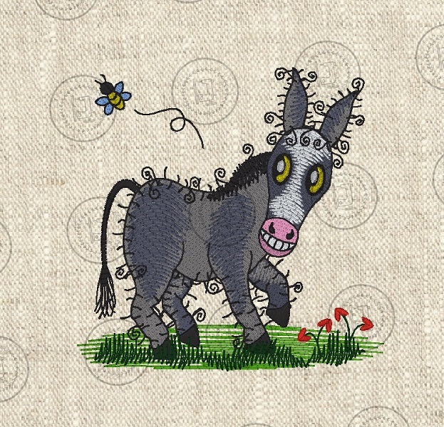 RAGGY DONKEY Machine Embroidery Design