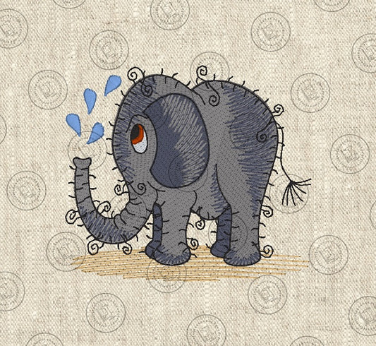 RAGGY ELEPHANT Machine Embroidery Design