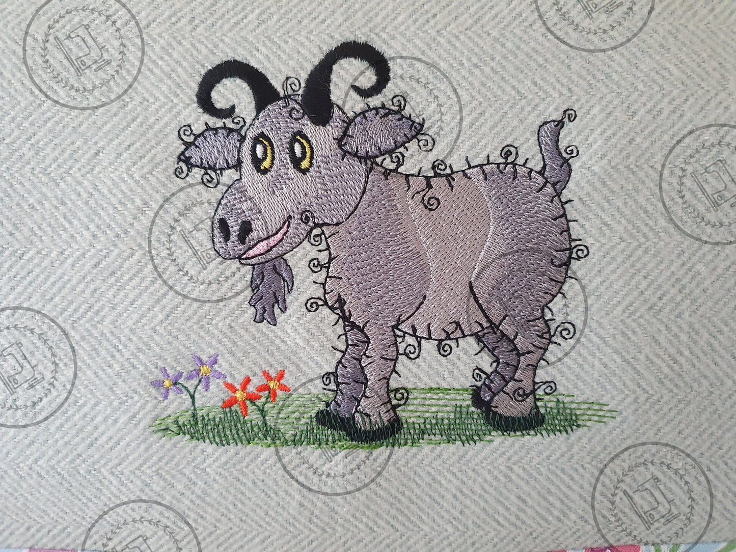 RAGGY GOAT Machine Embroidery Design