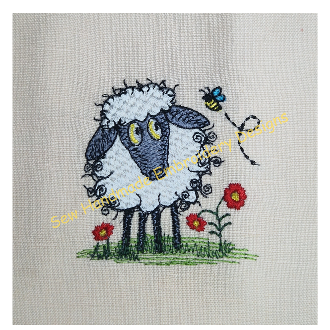 RAGGY SHEEP Machine Embroidery Design