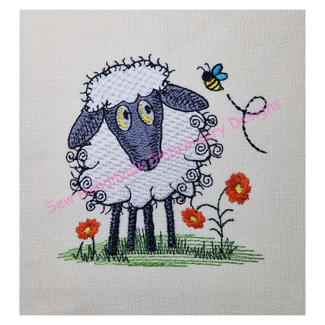 RAGGY SHEEP Machine Embroidery Design