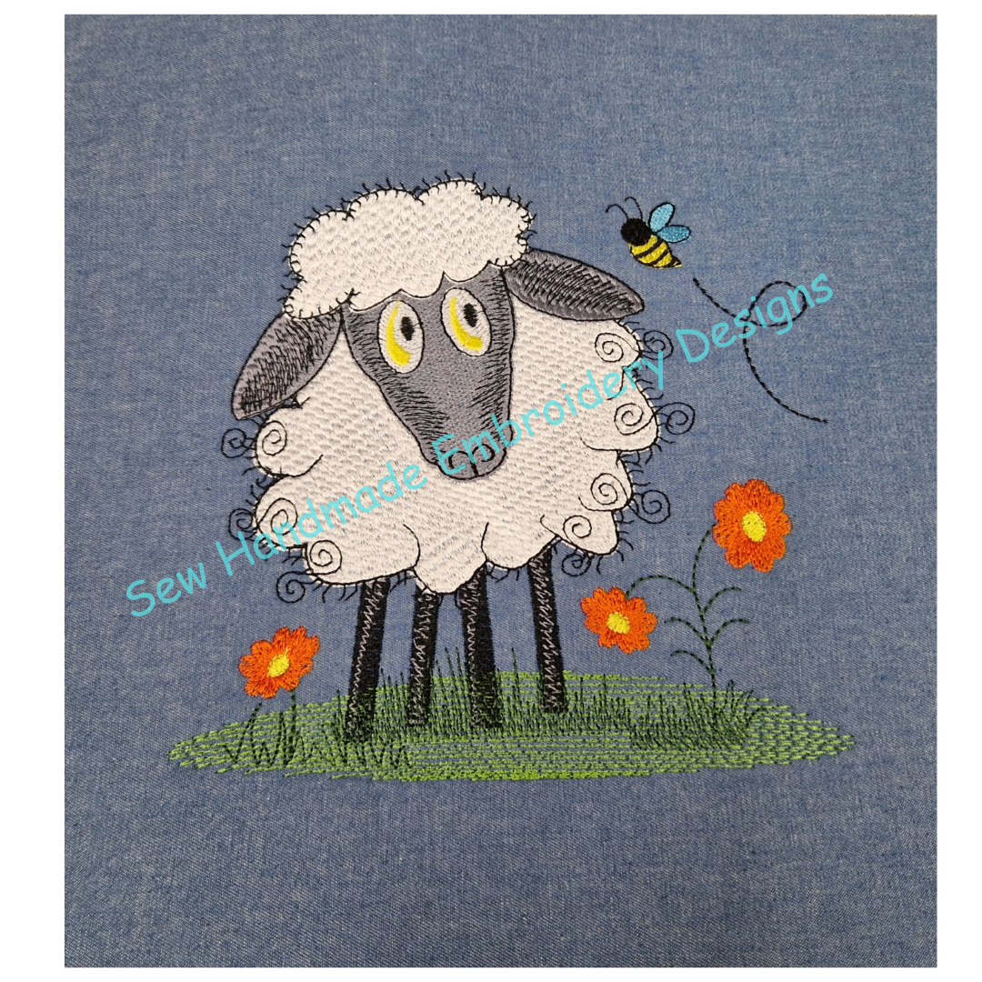 RAGGY SHEEP Machine Embroidery Design
