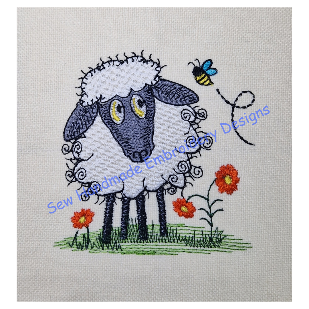 RAGGY SHEEP Machine Embroidery Design