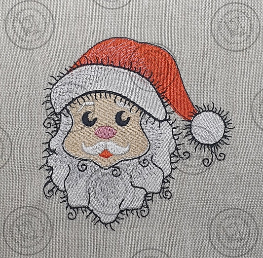 RAGGY SANTA FACE Embroidery Design - RSF23  4 x 4