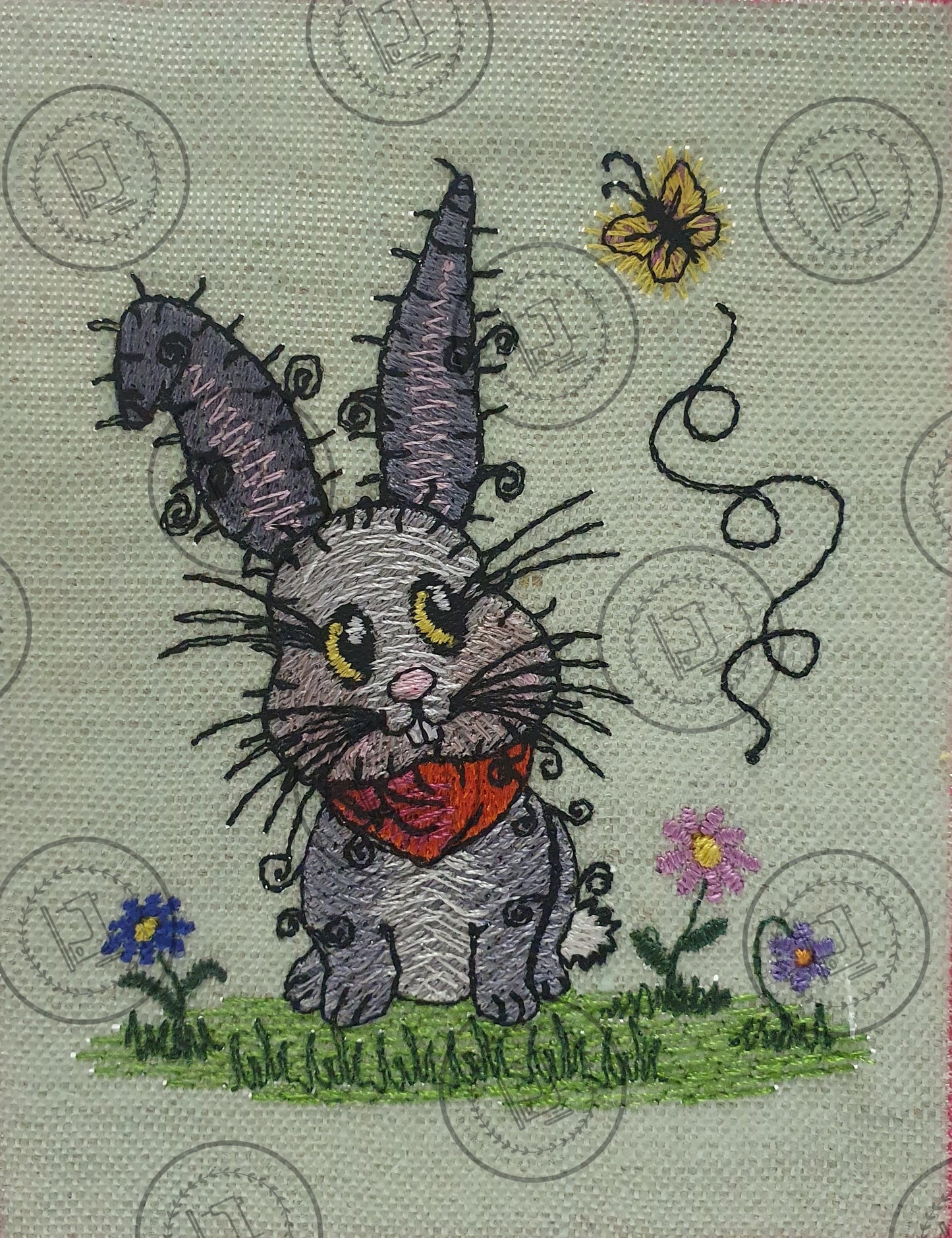 RAGGY BUNNY RABBIT Machine Embroidery Design