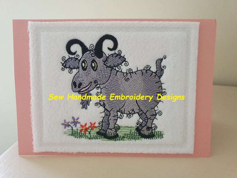RAGGY GOAT Machine Embroidery Design