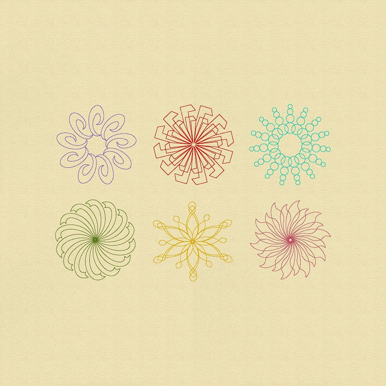 RADIAL DESIGN SET (1 ~ 6) Machine Embroidery Designs