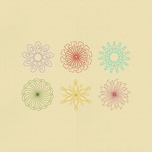 RADIAL DESIGN SET (1 ~ 6) Machine Embroidery Designs