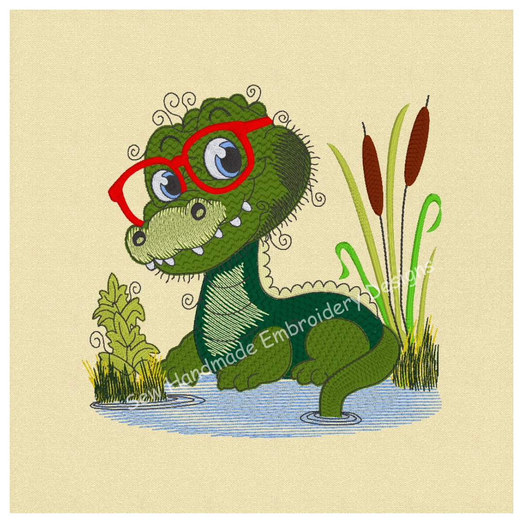RAGGY ALLIGATOR Machine Embroidery Design