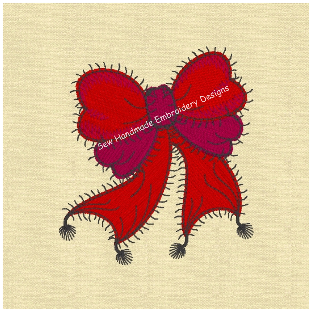 RAGGY BOW Machine Embroidery Design