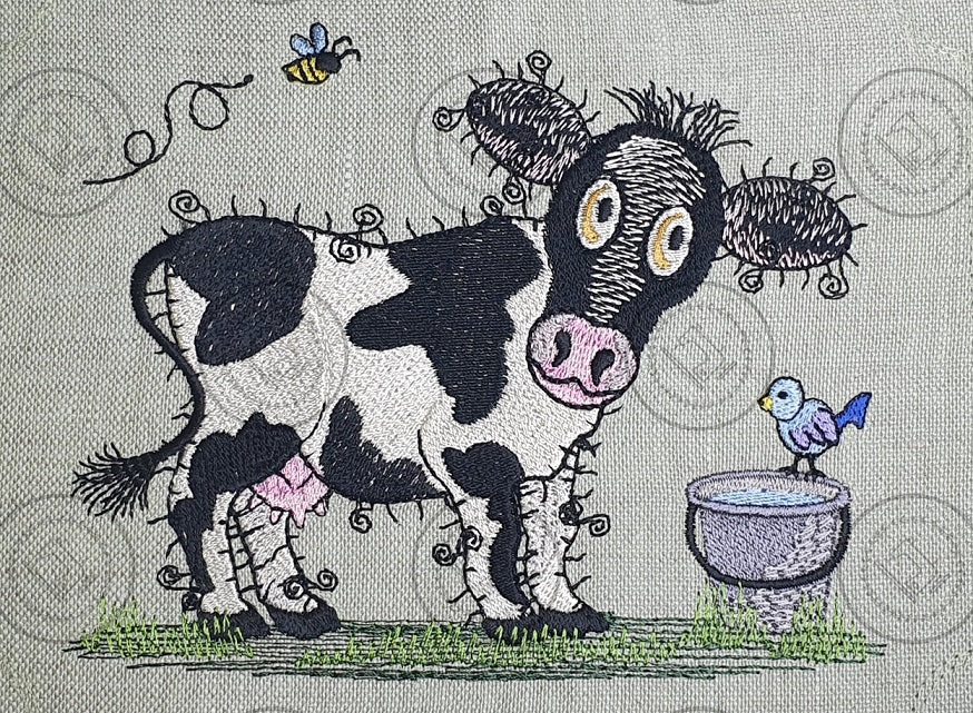 RAGGY COW Machine Embroidery Design